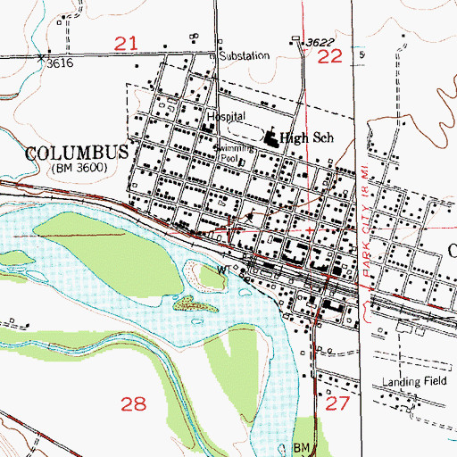 Topographic Map of Saint James Lutheran Church, MT