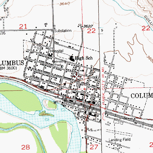 Topographic Map of Saint Marys Catholic Church, MT