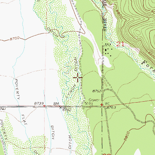 Topographic Map of Lynch Ditch, CO
