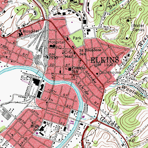 Topographic Map of Holy Trinity Lutheran Church, WV