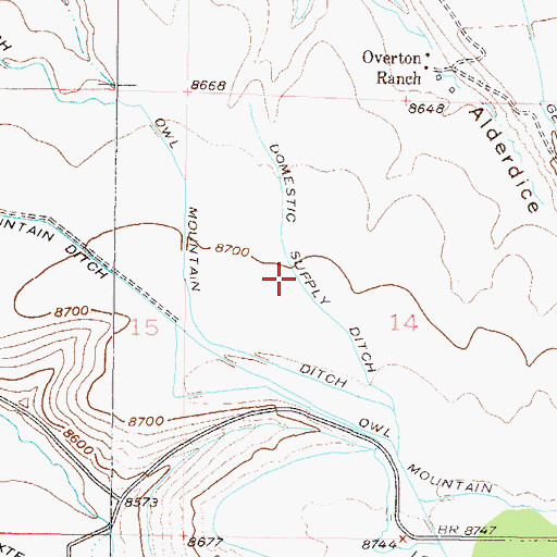 Topographic Map of Domestic Supply Ditch, CO
