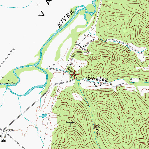 Topographic Map of Donley Run School (historical), WV