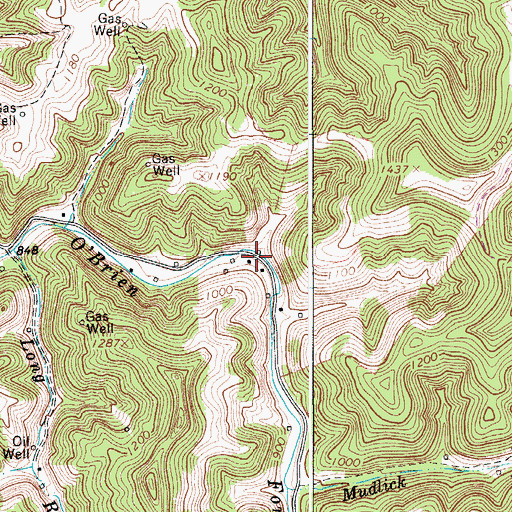 Topographic Map of Mark (historical), WV