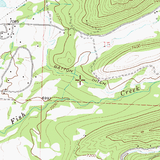 Topographic Map of Batton Gulch, CO