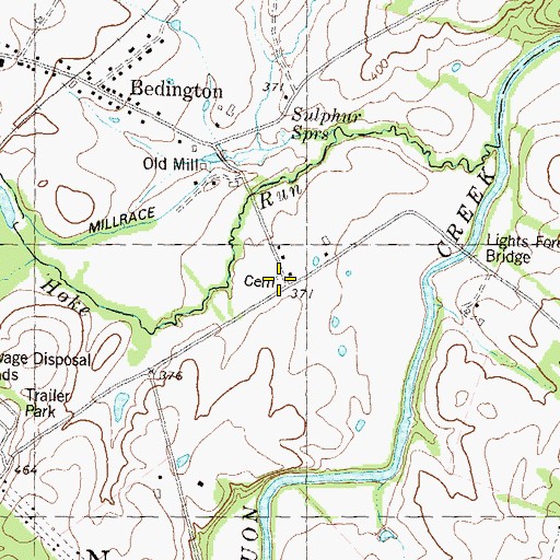Topographic Map of Light Cemetery Number 1, WV
