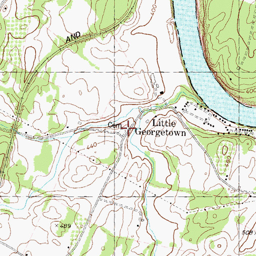 Topographic Map of Little Georgetown Methodist Church (historical), WV