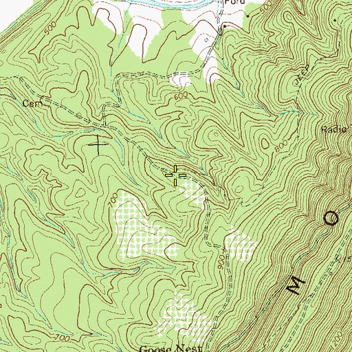Topographic Map of Mountain Grove School (historical), WV