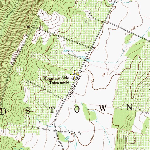 Topographic Map of Mountain Side Tabernacle Cemetery, WV