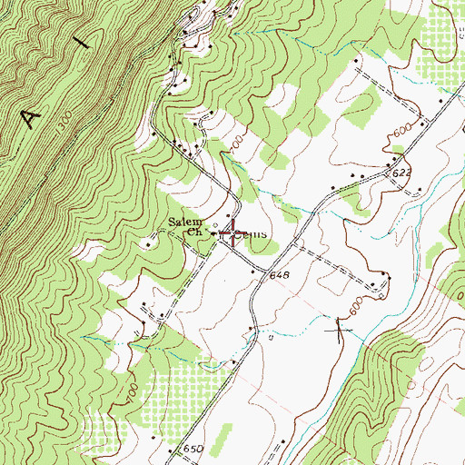 Topographic Map of Salem Cemetery, WV