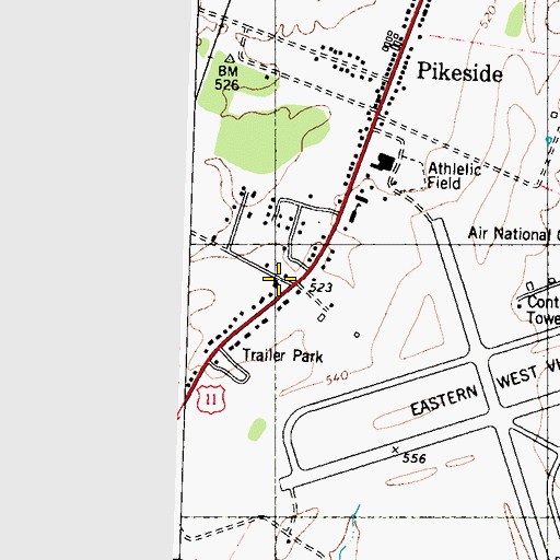 Topographic Map of Burkhart School (historical), WV