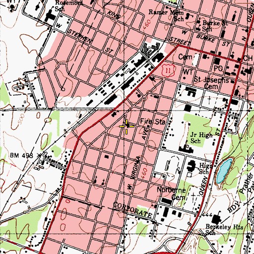 Topographic Map of Saint Lukes Evangelical United Brethren in Christ Church, WV