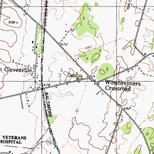 Topographic Map of Vancleveville Church of the Brethren, WV