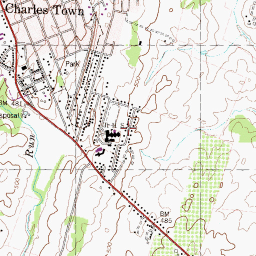 Topographic Map of Belvedere Heights, WV