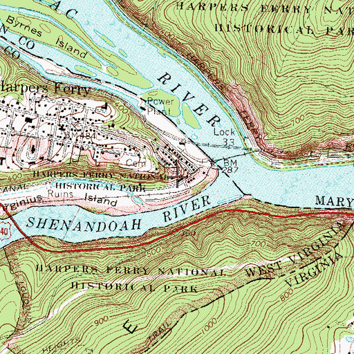Topographic Map of Saint Peters School (historical), WV