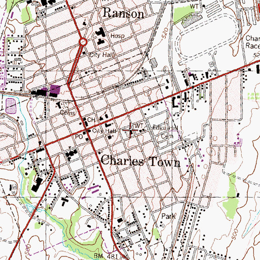 Topographic Map of Zion Cemetery, WV