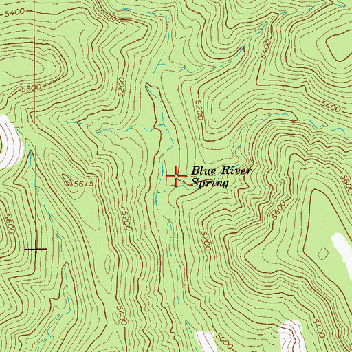 Topographic Map of Blue River Spring, AZ
