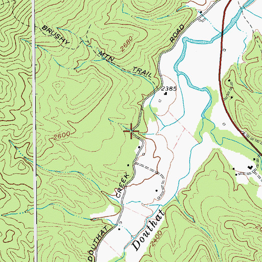 Topographic Map of Douthat Creek School (historical), WV