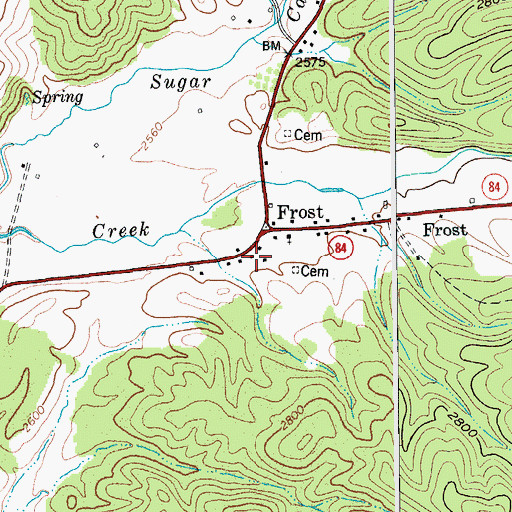 Topographic Map of Frost School (historical), WV