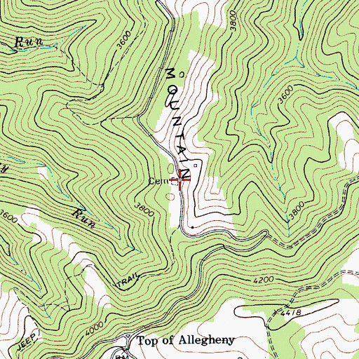 Topographic Map of Mount Hobart Cemetery, WV