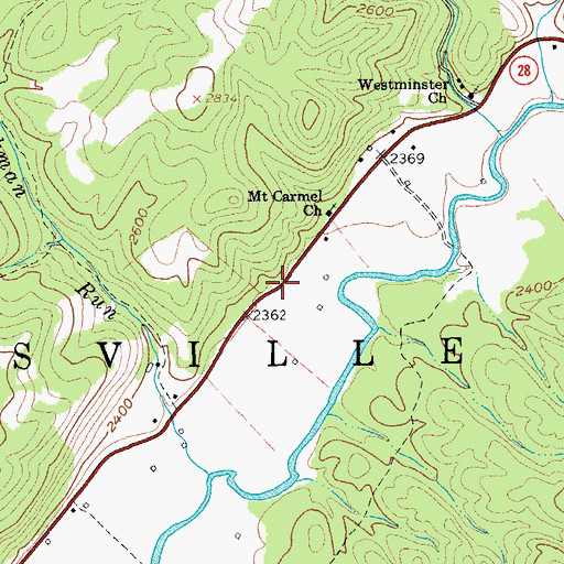 Topographic Map of Sunset School (historical), WV
