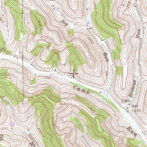 Topographic Map of Camp Run School (historical), WV