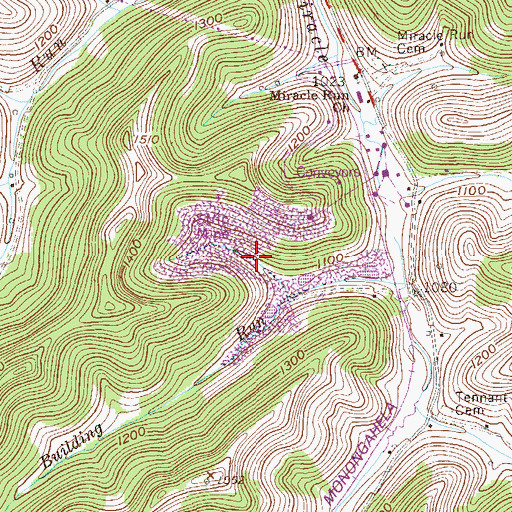 Topographic Map of Federal Number 2 Mine, WV