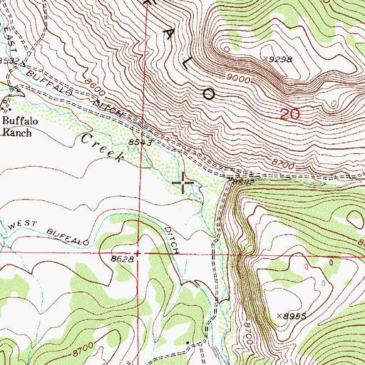 Topographic Map of East Buffalo Creek, CO