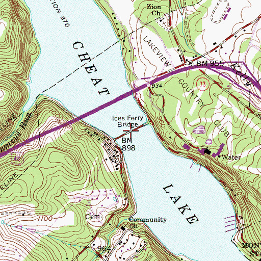 Topographic Map of Ices Ferry (historical), WV