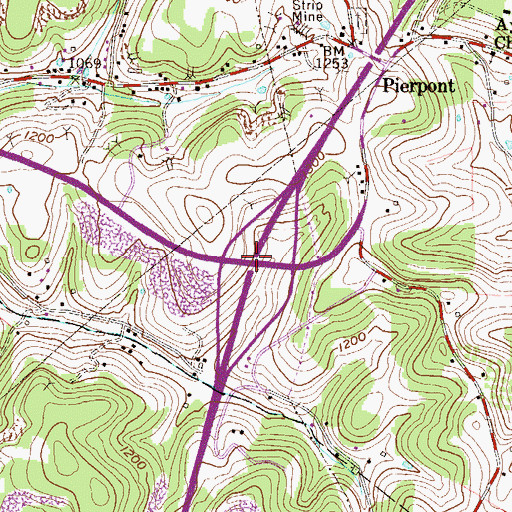 Topographic Map of Interchange 7, WV
