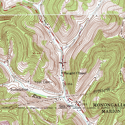 Topographic Map of Pawpaw School (historical), WV