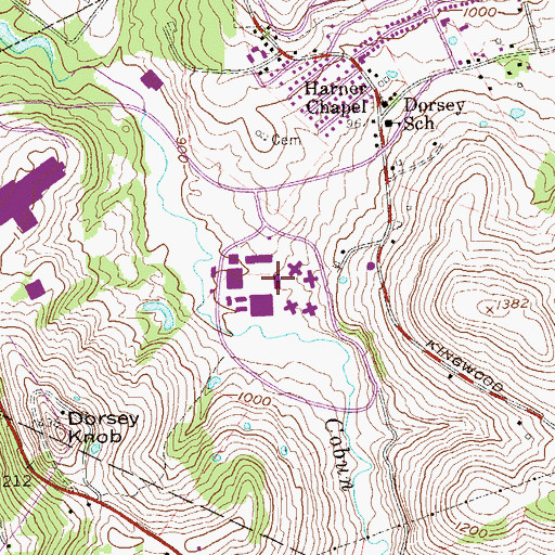 Topographic Map of National Training School for Boys (historical), WV