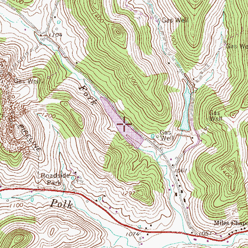 Topographic Map of Dry Fork Lake, WV