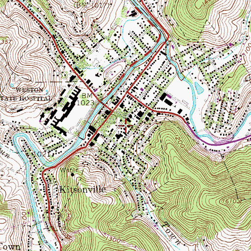 Topographic Map of Lewis County Jail, WV