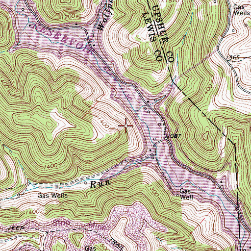 Topographic Map of Stonecoal Lake Wildlife Management Area, WV