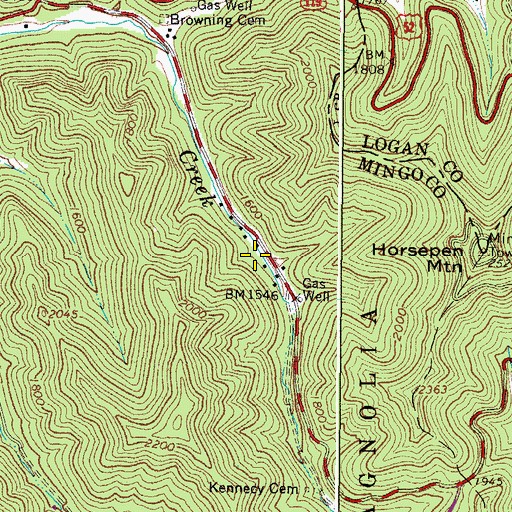 Topographic Map of Calico, WV