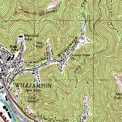 Topographic Map of Williamson Terrace, WV