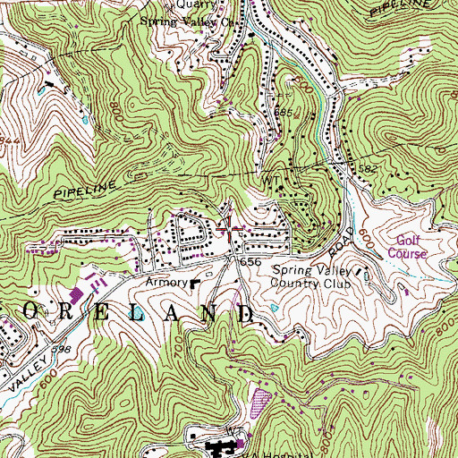 Topographic Map of Spring Valley, WV