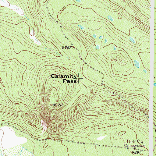 Topographic Map of Calamity Pass, CO
