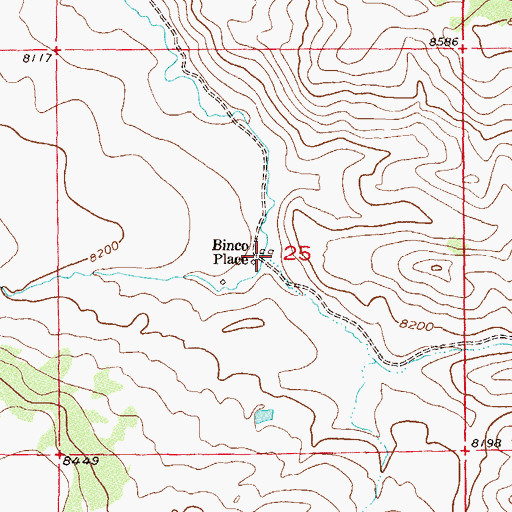 Topographic Map of Binco Place, CO