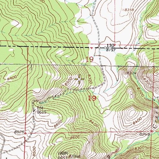 Topographic Map of Bear Mountain, CO