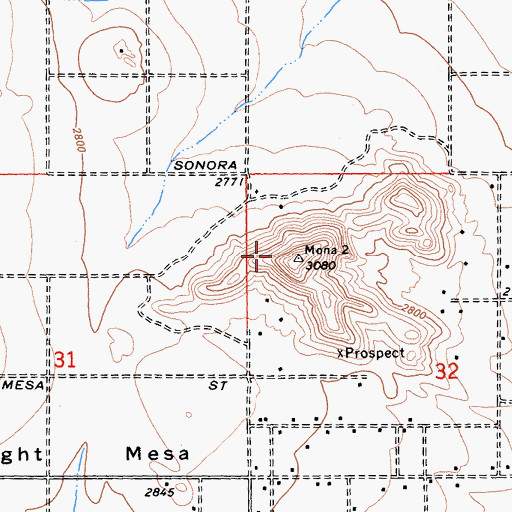 Topographic Map of Mount Nebo, CA