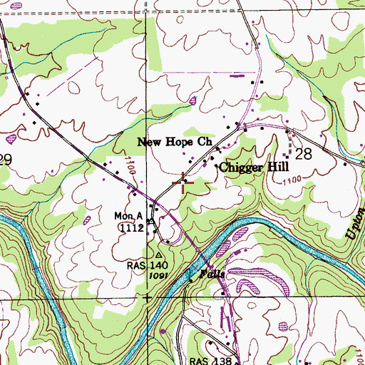 Topographic Map of Mount Moriah Church (historical), AL