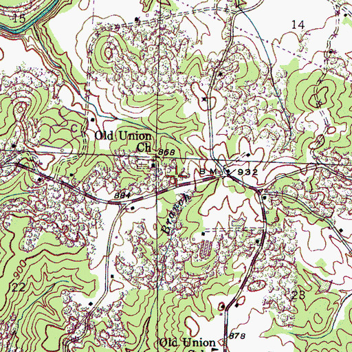 Topographic Map of Old Union School (historical), AL