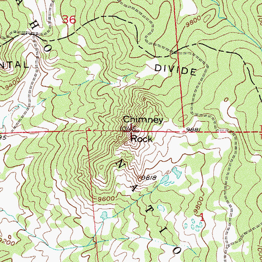 Topographic Map of Chimney Rock, CO