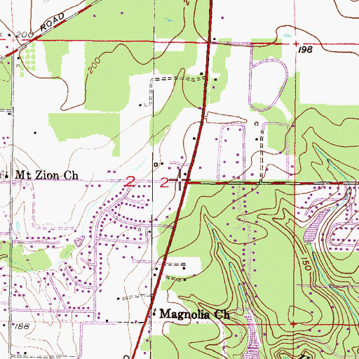 Topographic Map of Bethany Church, AL
