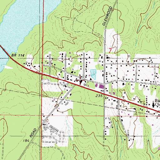 Topographic Map of Big Lake Heights Church, AL