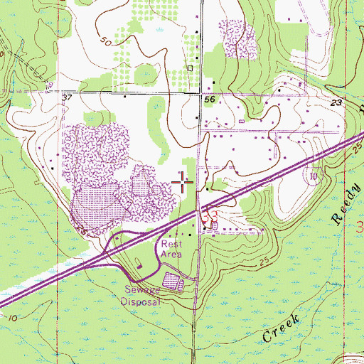 Topographic Map of Cloverdale Baptist Church, AL