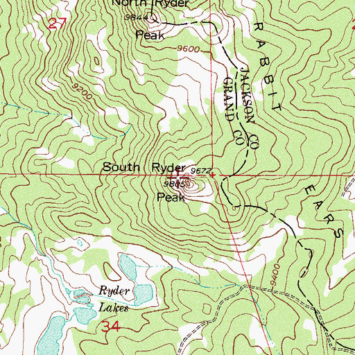 Topographic Map of South Ryder Peak, CO