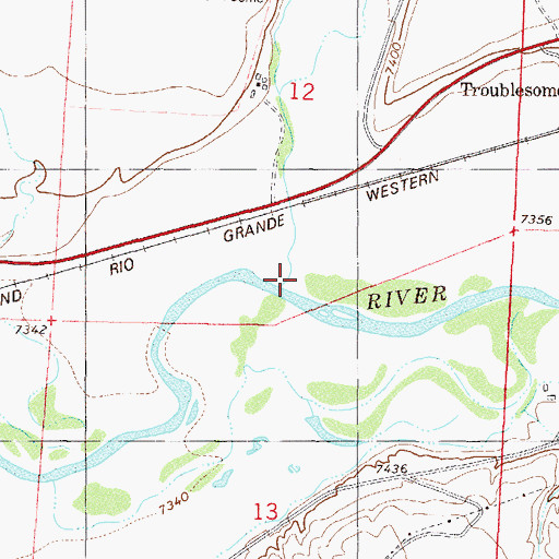 Topographic Map of Troublesome Creek, CO