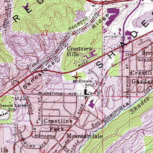 Topographic Map of Grace United Methodist Church, AL